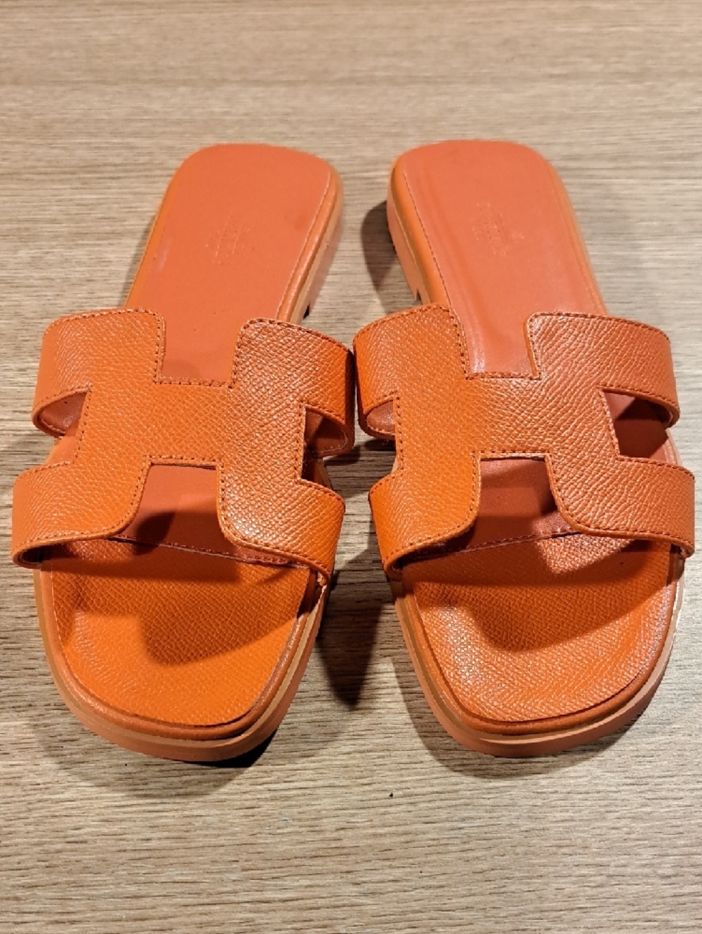 Women’s Orange Oran Style Leather Sandals 38 US 8 - Picture 3 of 8